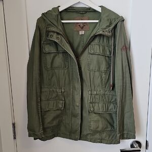 Beaver Canoe Olive Utility Jacket with Hood